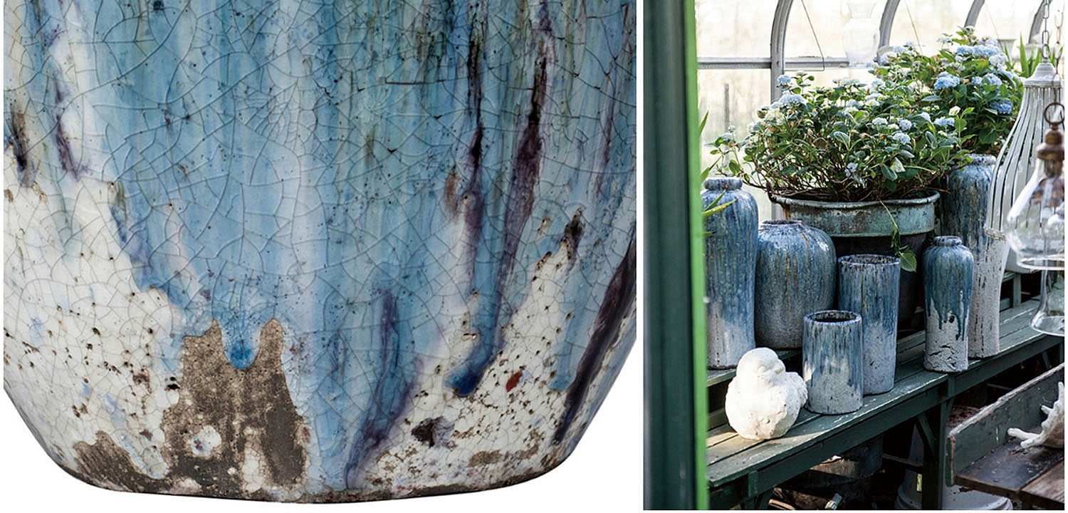 Ваза Terracotta Vase blue-white Ваза Terracotta Vase blue-white - Loft-Concept в Тюмени
