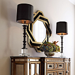 Зеркало восьмиугольное в черно-золотистой раме Pairing варинант исполнения - 3 | Loft Concept в Тюмени