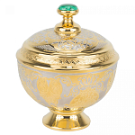 Сахарница металлическая с гравировкой и натуральным камнем Малахит в подарочной коробке Metal Stone Sugar Bowls варинант исполнения - 1 | Loft Concept в Тюмени