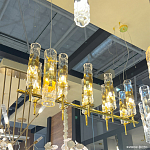 Люстра подвесная прямоугольная с 10-ю цилиндрическими плафонами LIAISON варинант исполнения - 3 | Loft Concept в Тюмени