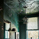 Обои ручная роспись Silk Tree Blossom on Sung Green Williamsburg варинант исполнения - 2 | Loft Concept в Тюмени