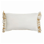 Чехол на подушку горчичного цвета с бахромой и объемным узором Ethnic mix варинант исполнения - 4 | Loft Concept в Тюмени