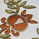 Обои с вышивкой ручной работы Fyodor Original colourway on linen варинант исполнения - 2 | Loft Concept в Тюмени