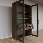 Дизайнерский шкаф витрина Elsa Dreams Walnut с 4-мя ящиками варинант исполнения - 7 | Loft Concept в Тюмени