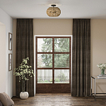 Потолочный светильник с плафоном из плетеного джута и черным каркасом Quoizel варинант исполнения - 7 | Loft Concept в Тюмени