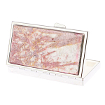 Таблетница карманная прямоугольная на 7 отделений с зеркалом и накладкой из натурального камня Турмалин Silver Stone Pillboxes варинант исполнения - 2 | Loft Concept в Тюмени