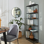 Металлический стеллаж Menzie Black Wide Metal Rack варинант исполнения - 4 | Loft Concept в Тюмени