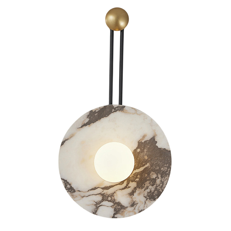 Бра круглое с каменным основанием и плафоном из стекла в форме шара Shaw Marble Lighting Белый Серый Бежевый Черно-белый Бра круглое с каменным основанием и плафоном из стекла в форме шара Shaw Marble Lighting Белый Серый Бежевый Черно-белый в Тюмени | Loft Concept