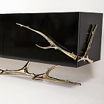 Дизайнерский комод чёрный глянцевый с основанием в виде золотых ветвей Meta Credenza  варинант исполнения - 1 | Loft Concept в Тюмени