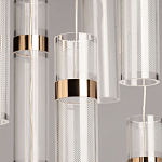 Люстра каскадная с прозрачными цилиндрическими плафонами Jenae Glass Tube Lighting варинант исполнения - 4 | Loft Concept в Тюмени