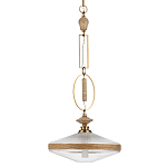 Подвесной светильник с плоским прозрачным плафоном и декоративной вставкой из текстурного камня Tectona  варинант исполнения - 1 | Loft Concept в Тюмени