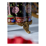 Ваза из фарфора черная с цветочной росписью и бронзовой стрекозой Spring Garden варинант исполнения - 7 | Loft Concept в Тюмени