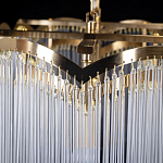 Люстра прямоугольная на цепях с прозрачными трубками и волнистым краем Nembus варинант исполнения - 11 | Loft Concept в Тюмени