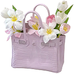 Декоративная ваза в виде сумки Birkin Bag Vase Pink варинант исполнения - 1 | Loft Concept в Тюмени