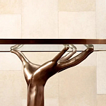 Обеденный стол с фигурным декором бронзового цвета Dichotomy racetrack варинант исполнения - 3 | Loft Concept в Тюмени