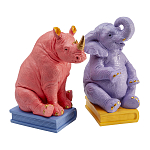 Держатель для книг Elephant and Rhinoceros Bookend варинант исполнения - 2 | Loft Concept в Тюмени