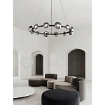 Люстра подвесная светодиодная в форме кольца Gray Ring Chandelier варинант исполнения - 2 | Loft Concept в Тюмени