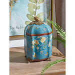 Ваза голубая с крышкой и цветочным узором Genuine Chinese Classics варинант исполнения - 2 | Loft Concept в Тюмени