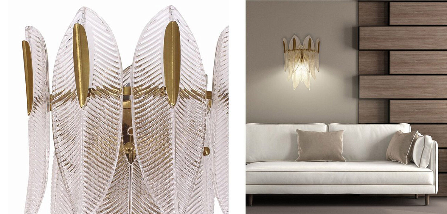 Бра Textured Glass Petals Sconce Бра Textured Glass Petals Sconce - Loft-Concept в Тюмени