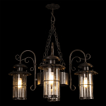 Уличная подвесная люстра с 4-мя цилиндрическими плафонами на цепях Elysian Lanterns варинант исполнения - 2 | Loft Concept в Тюмени