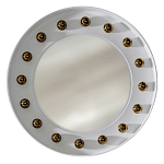 Зеркало белое с круглыми золотыми декоративными элементами Prince of the Church варинант исполнения - 1 | Loft Concept в Тюмени