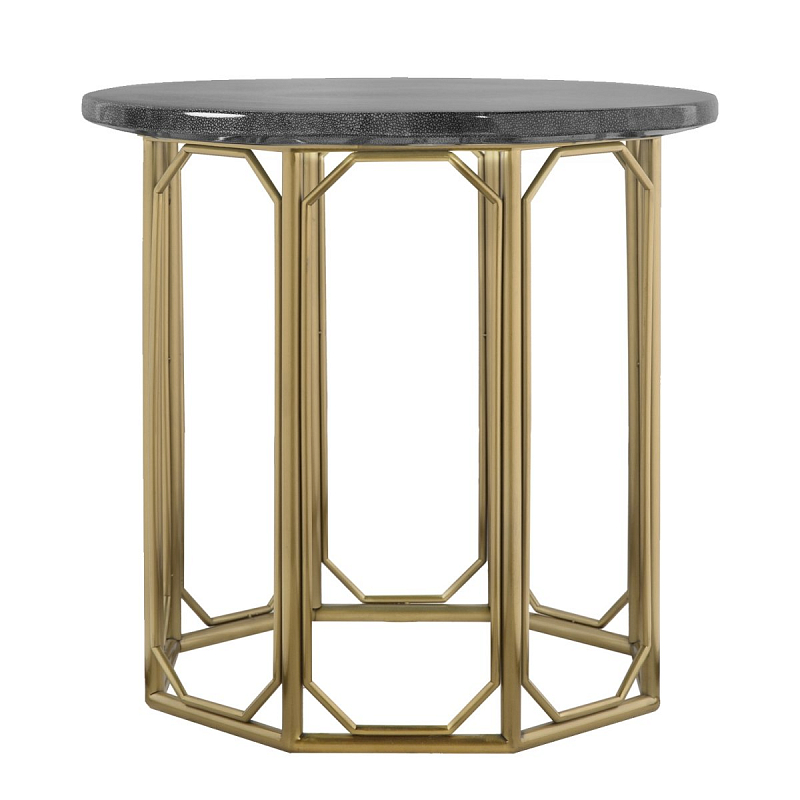 Приставной стол Stingray Skin Round Table Латунь Серый Приставной стол Stingray Skin Round Table Латунь Серый в Тюмени | Loft Concept