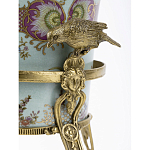 Ваза из голубого фарфора с рисунком птиц и цветов и декоративными элементами Blue Garden варинант исполнения - 4 | Loft Concept в Тюмени