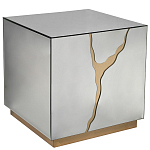 Столик журнальный зеркальный с золотым декором Gold Painted Mirror Table варинант исполнения - 1 | Loft Concept в Тюмени