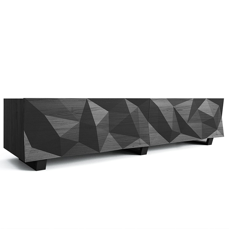 TV-тумба с большими угловыми фигурами Geometric Greece Графитовый TV-тумба с большими угловыми фигурами Geometric Greece Графитовый в Тюмени | Loft Concept