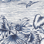 Обои ручная роспись Le Brésil Mer Bleue варинант исполнения - 2 | Loft Concept в Тюмени