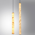 Подвесной светильник с плафоном в форме цилиндра из алебастра Cryptocrystalline Stone варинант исполнения - 3 | Loft Concept в Тюмени