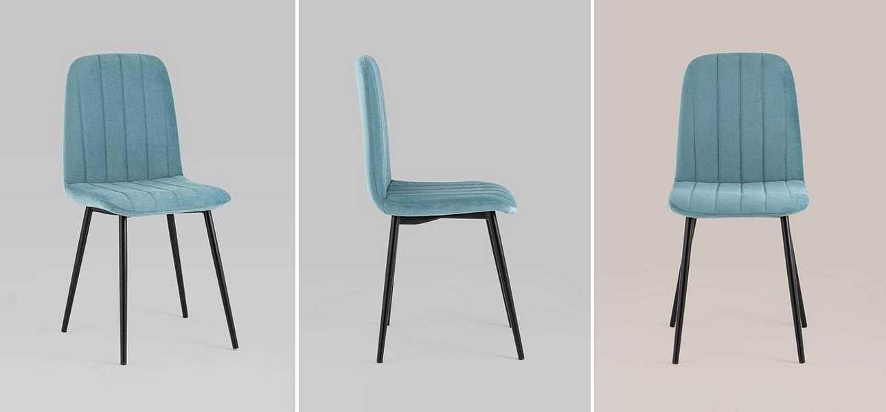 Стул Easy Chair Велюр Голубой цвет Стул Easy Chair Велюр Голубой цвет - Loft-Concept в Тюмени