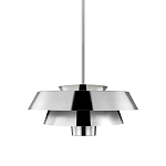 Подвесной светильник с широким многоярусным металлическим плафоном цвета никель в современном стиле Feiss варинант исполнения - 1 | Loft Concept в Тюмени