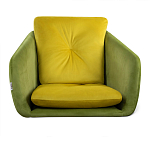 Стул с мягкой обивкой из велюра и подъемно-поворотным механизмом на колесиках Mason Green and Yellow варинант исполнения - 3 | Loft Concept в Тюмени