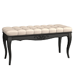 Банкетка из массива бука с бежевой обивкой из велюра Black Provence варинант исполнения - 1 | Loft Concept в Тюмени