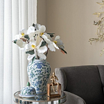 Ваза с крышкой и зелено-голубым рисунком на белом фоне 51 см Blue & White Ornament варинант исполнения - 5 | Loft Concept в Тюмени