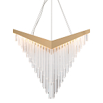 Люстра золотого цвета в форме галочки с каскадом длинных прозрачных трубок Eurofase варинант исполнения - 1 | Loft Concept в Тюмени