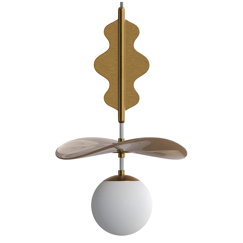 Подвес Bloomy 3 Бежевый Белый Латунь в Тюмени | Loft Concept 