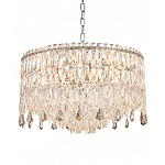 Люстра круглая с хрустальными подвесками на серебряном каркасе Roul Crystal Light варинант исполнения - 4 | Loft Concept в Тюмени