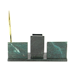 Настольный письменный набор из змеевика с визитницами и ручкой Successful Leader варинант исполнения - 3 | Loft Concept в Тюмени