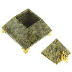Шкатулка пирамида из натурального камня змеевик Stone Casket варинант исполнения - 2 | Loft Concept в Тюмени