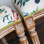 Стул из массива бука бежевый с изображением птиц и цветов Beige Green Chinoiserie Birds Garden Chair варинант исполнения - 4 | Loft Concept в Тюмени
