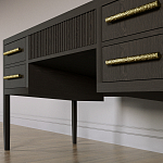 Большой Рабочий стол Primo с 5 выдвижными ящиками Темный орех варинант исполнения - 3 | Loft Concept в Тюмени