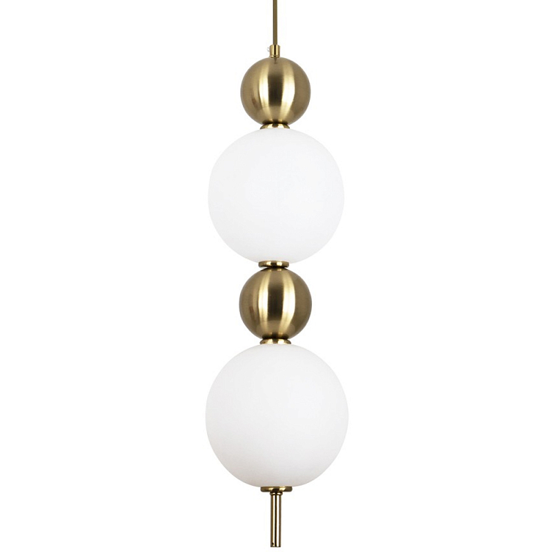 Подвесной светильник с плафонами шарами из акрила и металла Crystal Globule Spheres Hanging Lamp Белый Латунь Подвесной светильник с плафонами шарами из акрила и металла Crystal Globule Spheres Hanging Lamp Белый Латунь в Тюмени | Loft Concept