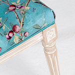 Банкетка из массива бука с цветочным принтом Turquoise Beige Chinoiserie Imperial  Garden Banquette варинант исполнения - 4 | Loft Concept в Тюмени