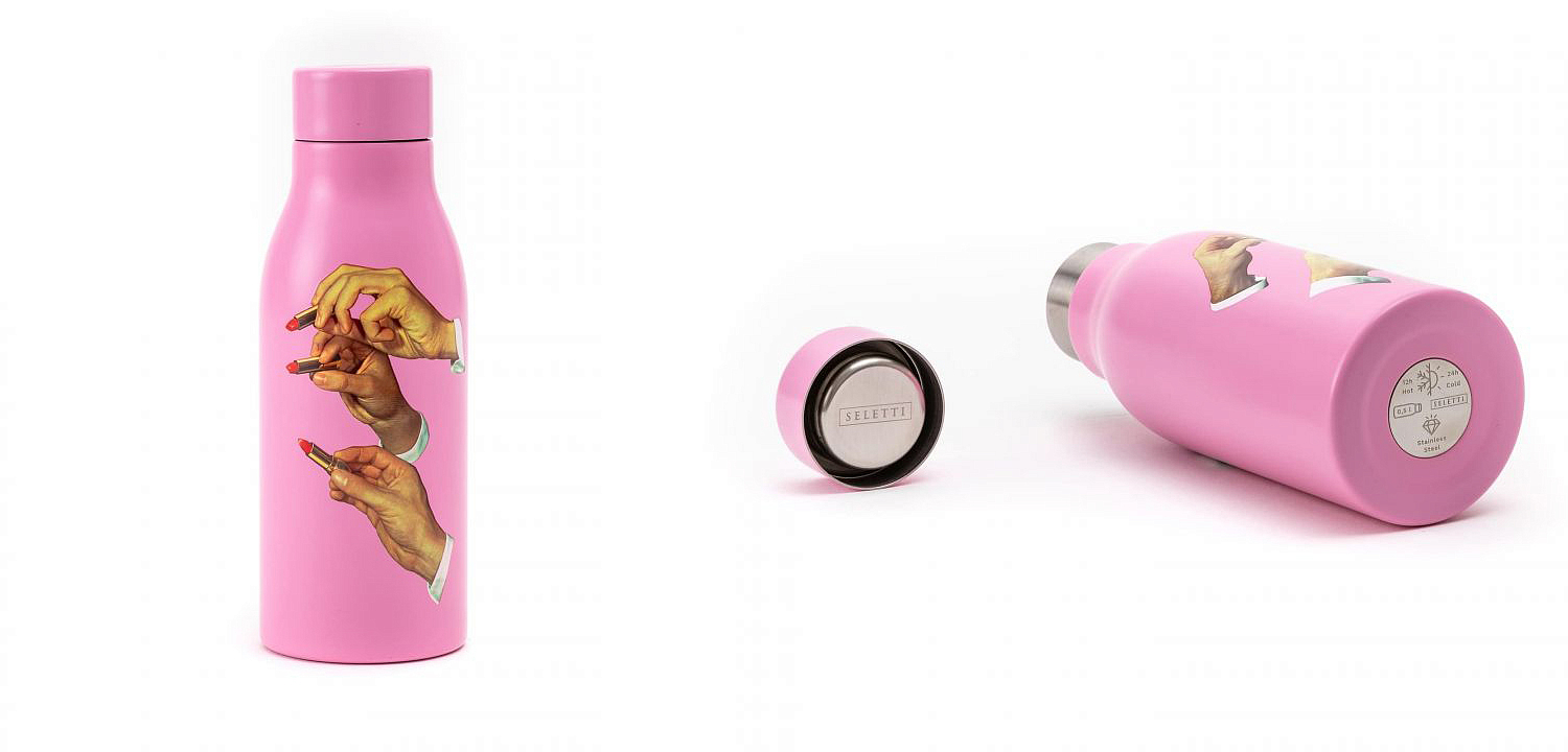 Бутылка Seletti Thermal Bottle Lipstick Pink Бутылка Seletti Thermal Bottle Lipstick Pink - Loft-Concept в Тюмени