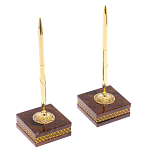 Настольный письменный набор с часами и визитницами из природного камня обсидиана Royal Present варинант исполнения - 4 | Loft Concept в Тюмени