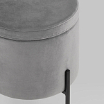 Серый пуф на черных ножках SANJAY варинант исполнения - 4 | Loft Concept в Тюмени