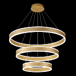 Люстра подвесная светодиодная с тремя золотистыми кольцами Ring Horizontal варинант исполнения - 2 | Loft Concept в Тюмени