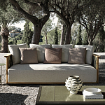 Дизайнерский уличный диван из массива дерева с плетеной спинкой PALINFRASCA Sofa варинант исполнения - 22 | Loft Concept в Тюмени